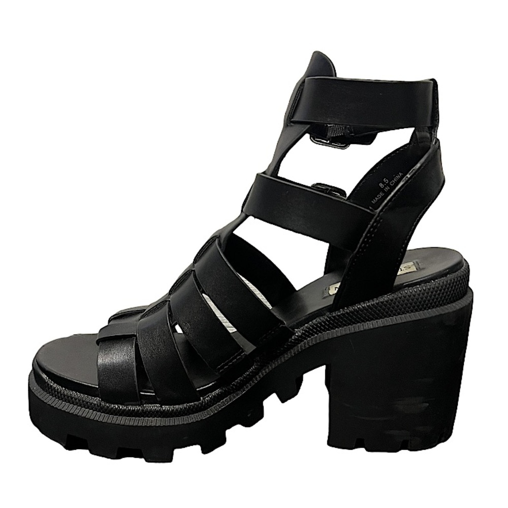 Steve Madden Black Chunky Platform Heels - Picture 2 of 9